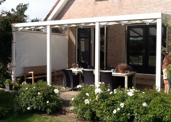 Schaduwdoek met wavesail offwhite sand 