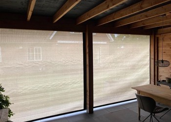 winddoek sahara sand met deelbare rits en tenaxsluiting