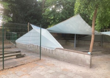 Zandbaknet country blue en sahara sand Kleuterschool Tuimelin