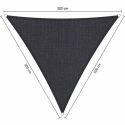 Schaduwdoek Carbon Black (voorkant) driehoek 3x3x3