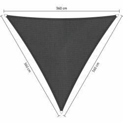 Schaduwdoek Carbon Black (achterkant) driehoek 360x360x360