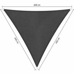 Schaduwdoek Carbon Black (achterkant) driehoek 6x6x6