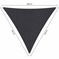 Schaduwdoek Carbon Black (voorkant) driehoek 6x6x6