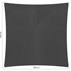 Schaduwdoek Carbon Black (achterkant) vierkant 360x360