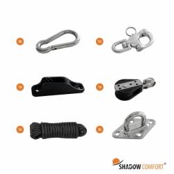 Bevestigingsset Shadow Comfort driehoek Katrolsysteem